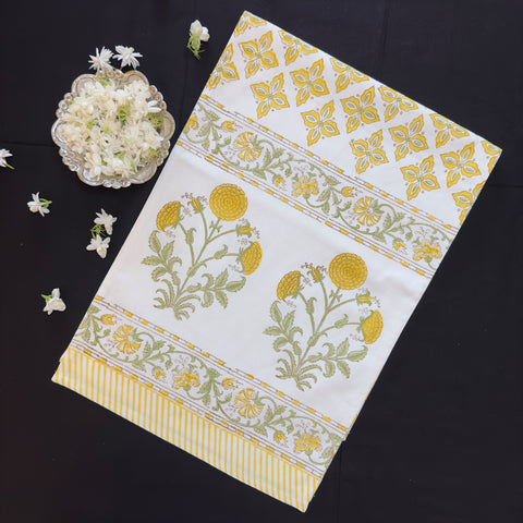 Golden Garden Block Printed Table Runner