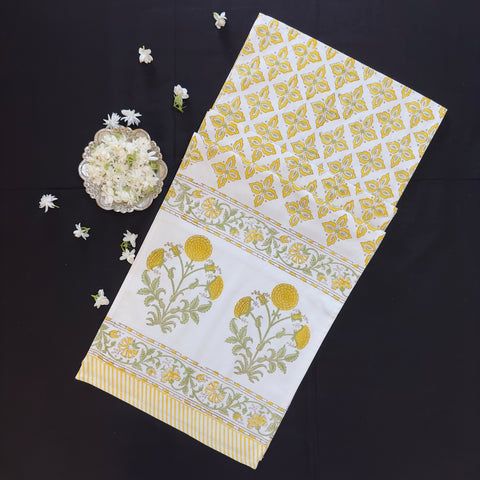 Golden Garden Block Printed Table Runner