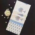 Blue Palm Tree Block Printed Table Runner