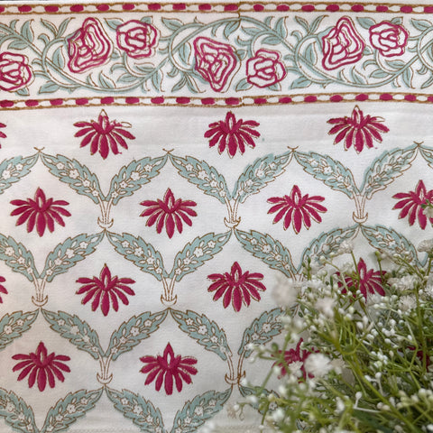 Petals of Wisdom Block Printed Table Runner