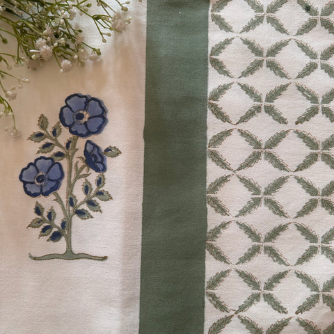 Floral Delight Block Printed Table Runner