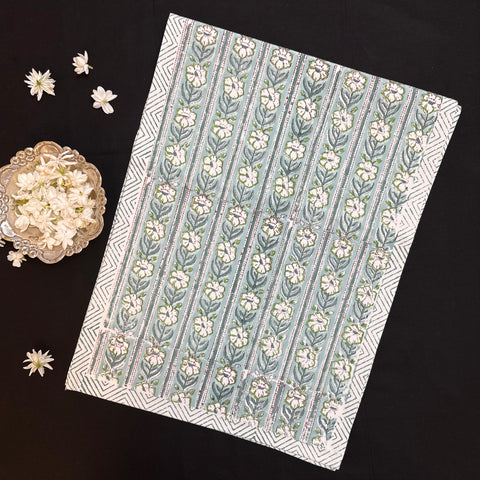 Emerald Bloom Block Printed Runner & Mat Set