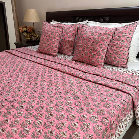 Essence Of Nature Quilted Bedcover set of 5pc.