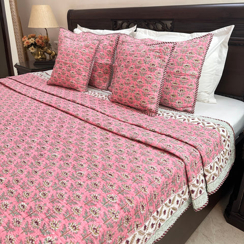 Essence Of Nature Quilted Bedcover set of 5pc.