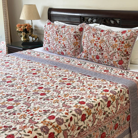 Blossom In Nature Quilted Bedcover