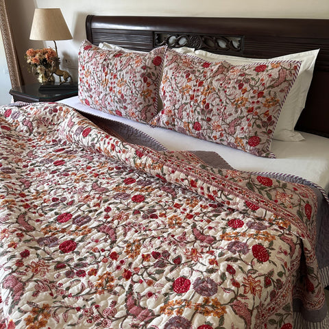 Blossom In Nature Quilted Bedcover