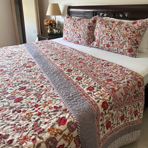 Blossom In Nature Quilted Bedcover