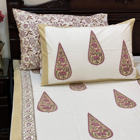 Grand Foliage Block Printed Bedsheet