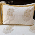 Sun Kissed Swirls Block Printed Bedsheet  500TC