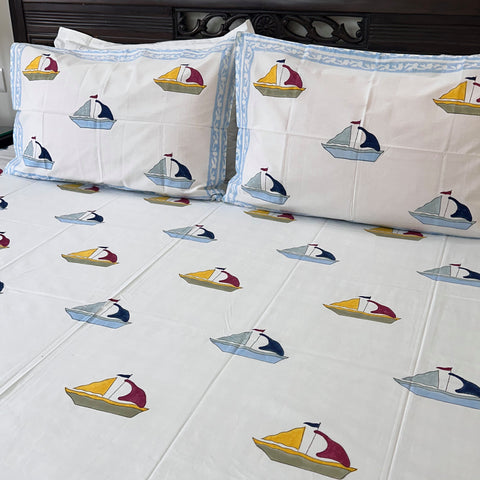 Marine Adventure-Blue Kids Bedsheet