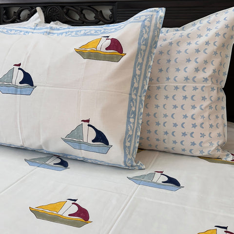 Marine Adventure-Blue Kids Bedsheet