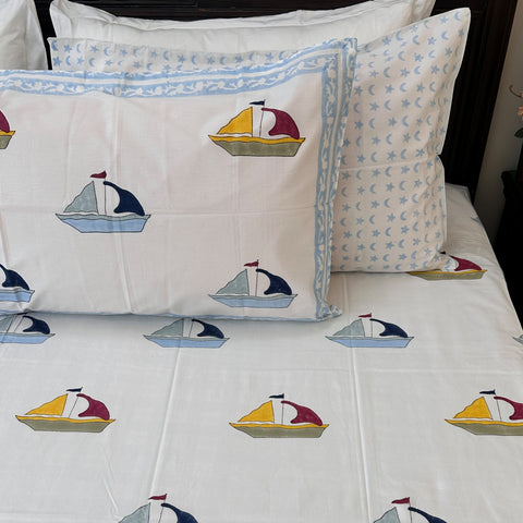 Marine Adventure-Blue Kids Bedsheet