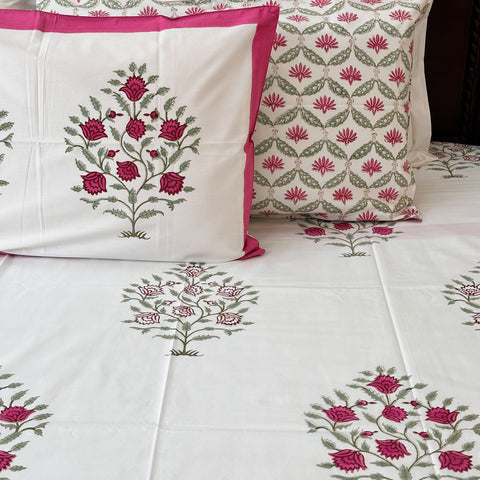 Red Scarlet Heritage Block Printed Bedsheet