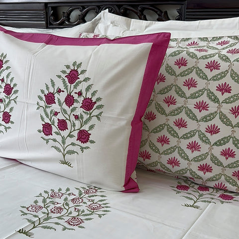 Red Scarlet Heritage Block Printed Bedsheet