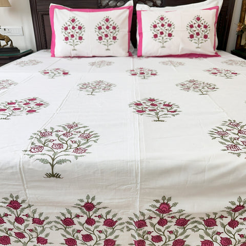 Red Scarlet Heritage Block Printed Double Bed Dohar