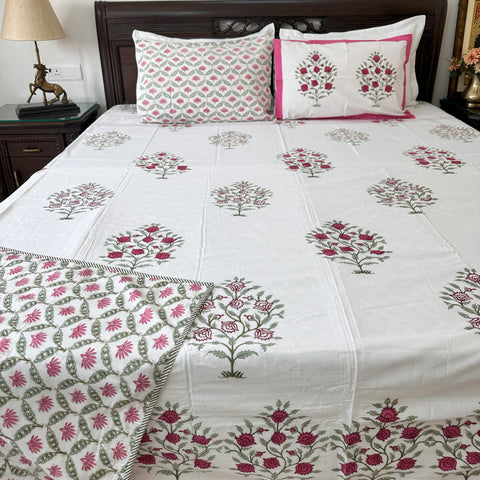 Red Scarlet Heritage Block Printed Double Bed Dohar