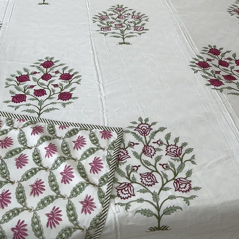 Red Scarlet Heritage Block Printed Double Bed Dohar