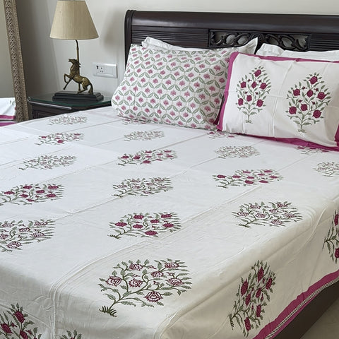 Red Scarlet Heritage Block Printed Double Bed Dohar