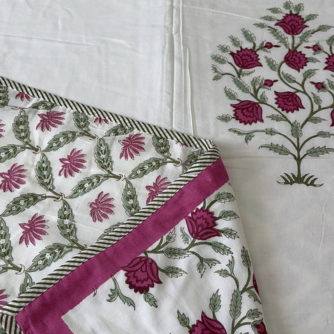 Red Scarlet Heritage Block Printed Double Bed Dohar