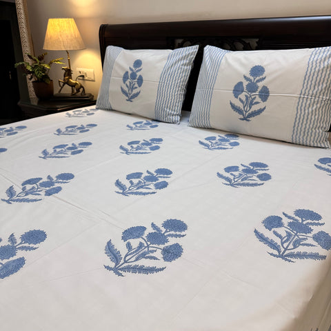 Amber Grace Block Printed Bedsheet