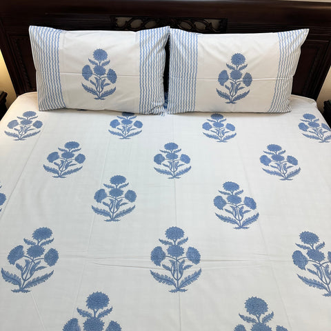 Amber Grace Block Printed Bedsheet