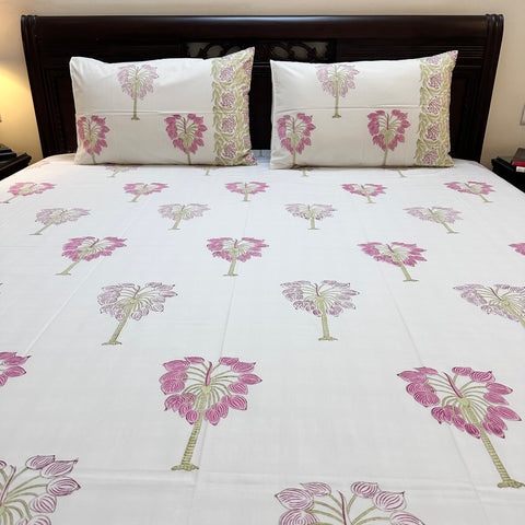 Mellow Meadow Block Printed Bedsheet