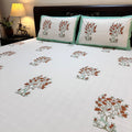 Sage Running Deer Block Printed Bedsheet