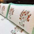 Sage Running Deer Block Printed Bedsheet