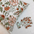 Sage Running Deer Block Printed Bedsheet