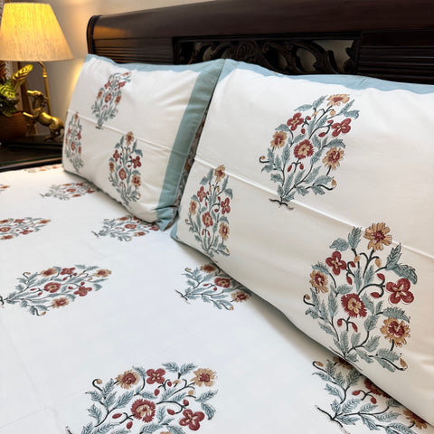 Rustic Charm Block Printed Bedsheet