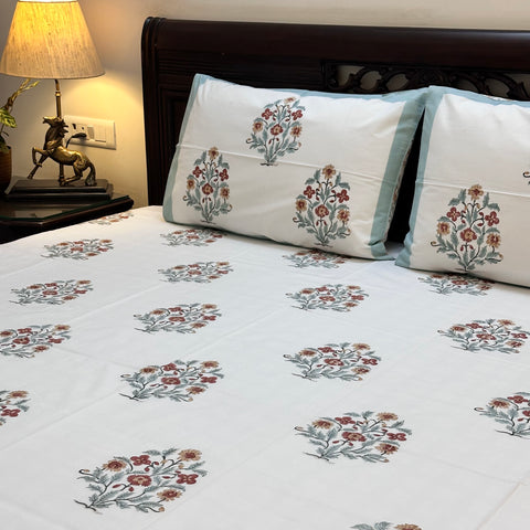 Rustic Charm Block Printed Bedsheet