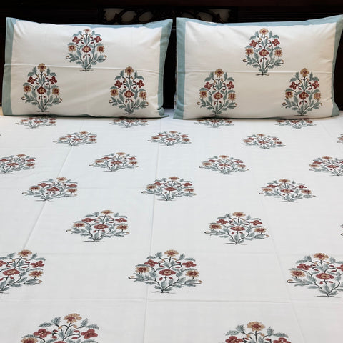 Rustic Charm Block Printed Bedsheet