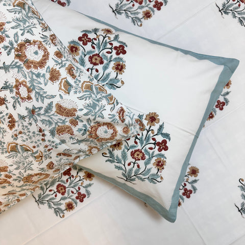 Rustic Charm Block Printed Bedsheet