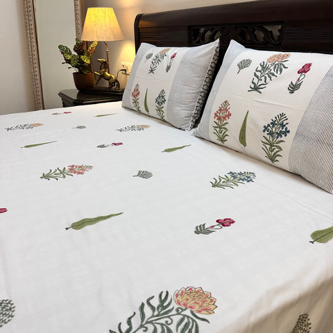 Blissfull Bay Block Printed Bedsheet