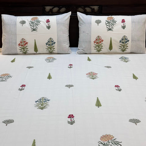 Blissfull Bay Block Printed Bedsheet