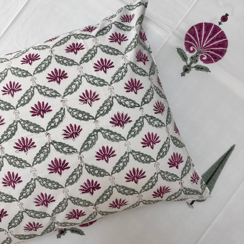 Blooming Fans Block Printed Bedsheet