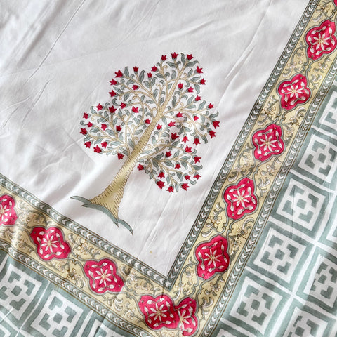 Song Of The Tree Block Printed Double Bed Dohar