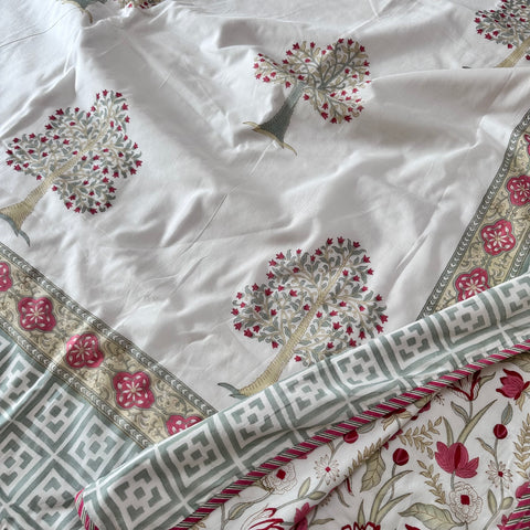 Song Of The Tree Block Printed Double Bed Dohar