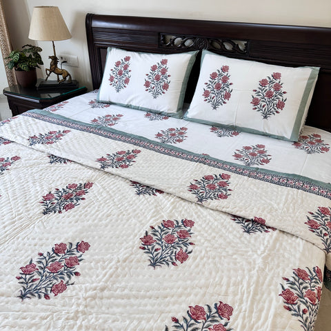 Soft Spice Handblock Printed Bedding Set