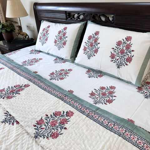 Soft Spice Handblock Printed Bedding Set