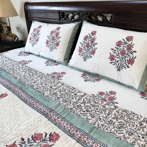 Soft Spice Handblock Printed Bedding Set