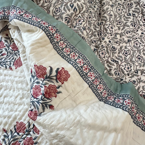 Soft Spice Handblock Printed Bedding Set