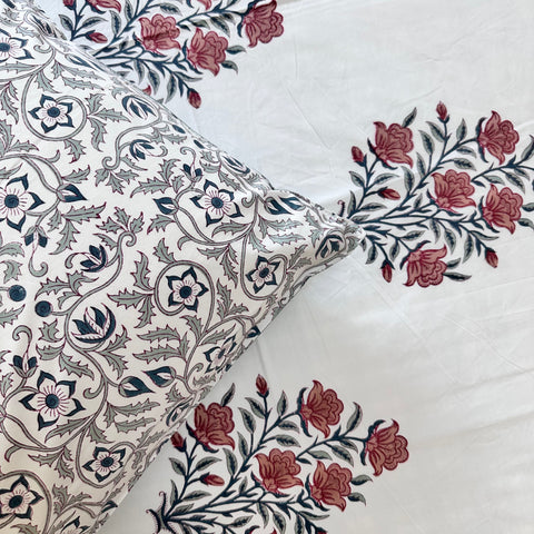 Soft Spice Handblock Printed Bedding Set