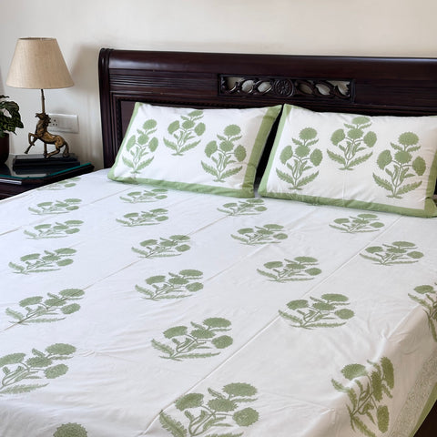 Mint Grace Block Printed Bedding Set of 4