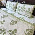Mint Grace Block Printed Bedding Set
