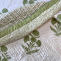 Mint Grace Block Printed Bedding Set