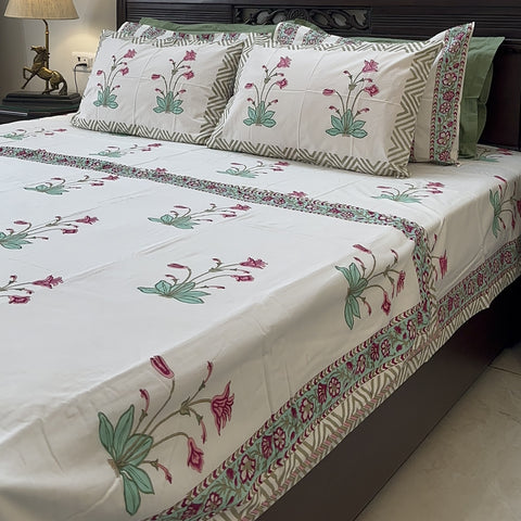 Mystic Petal Lullaby Block Printed Double Bed Dohar