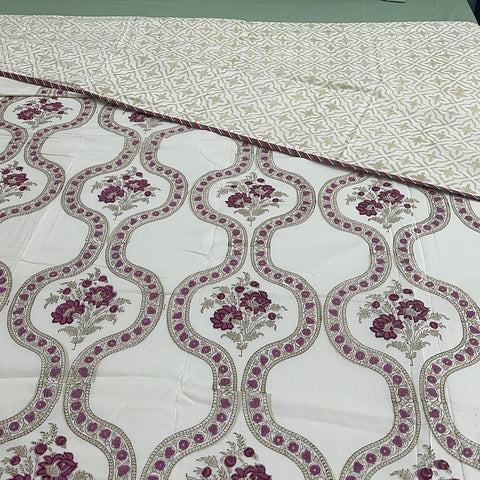 Floral Helix Block Printed Double Bed Dohar