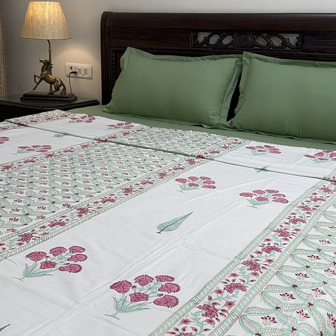 Garden delight Block Printed Double Bed Dohar