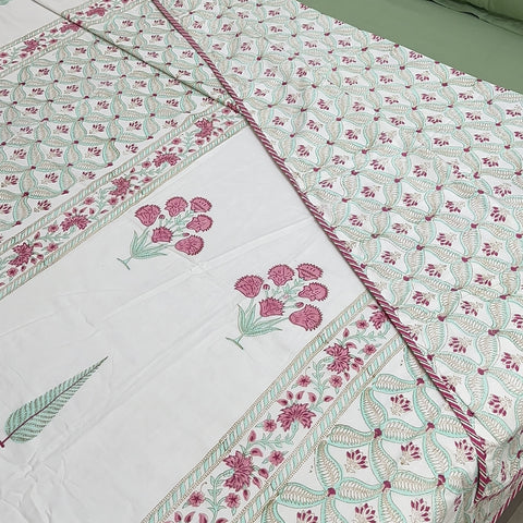 Garden delight Block Printed Double Bed Dohar